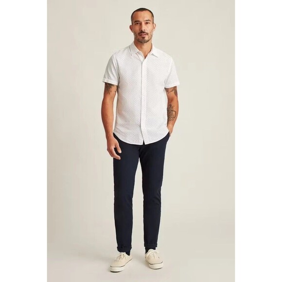 BONOBOS Riviera Short Sleeve Men's Shirt Buttondown Print Standard Fit XL 283216